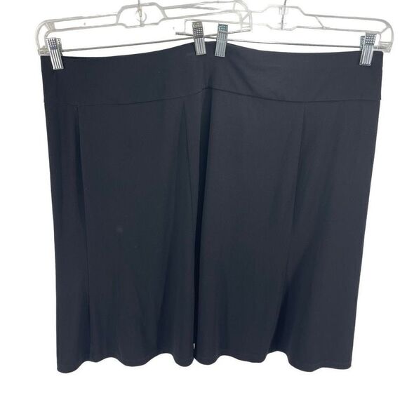 Lane Bryant Womens Elastic Waist tennis skater Skirt Pull On Stretch Mini Black - Picture 1 of 6